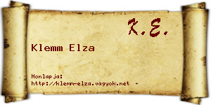 Klemm Elza névjegykártya